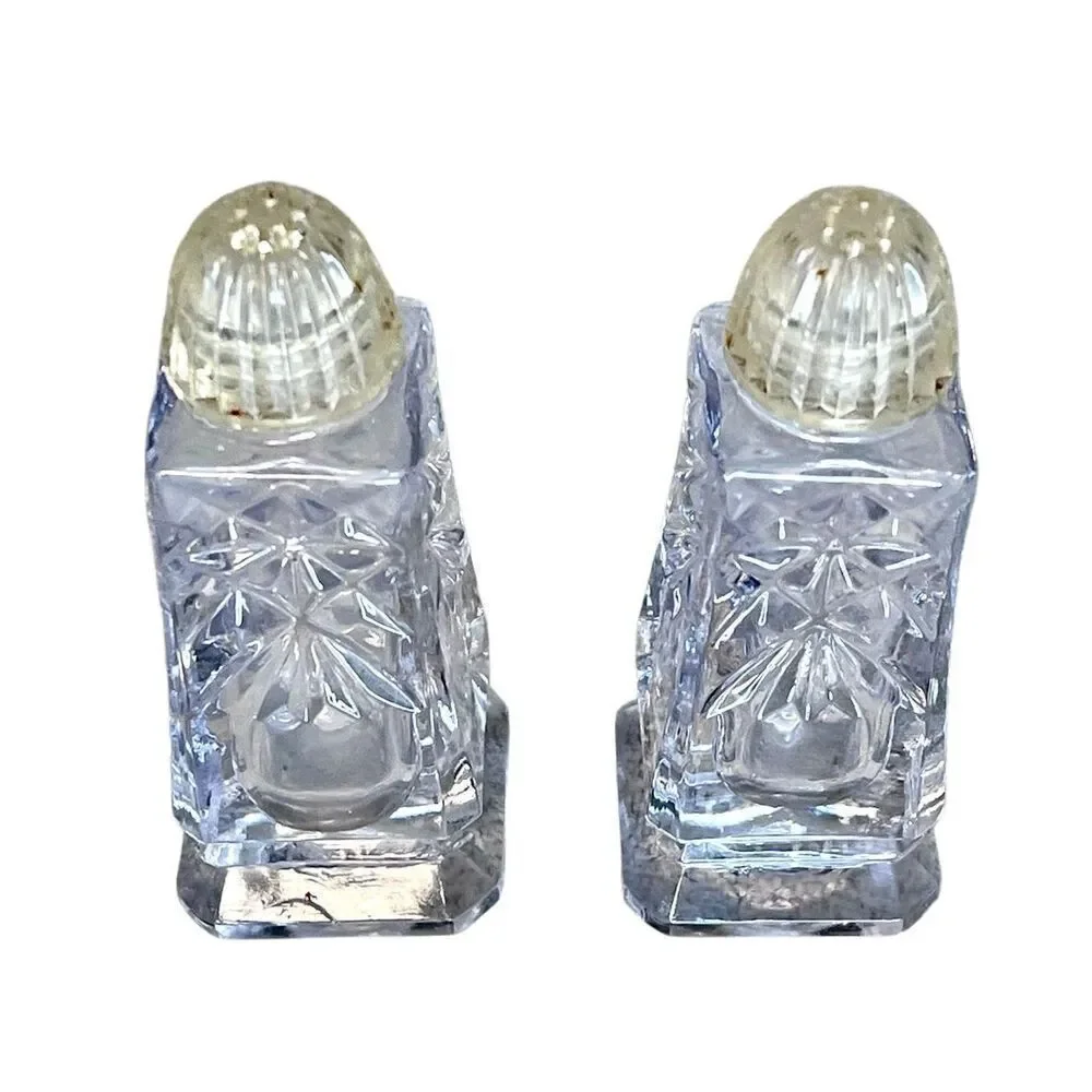 Vintage Bohemia Hand Made Glass Salt & Pepper Shakers Made in Czech Republic